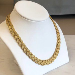 Woven Braid Gold Necklace